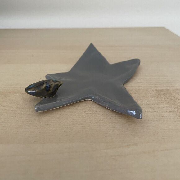 Handmade Jewelry Trinket Dish Star Birds Ceramic Clay Signed “Lean Dog Pottery” - Picture 4 of 10